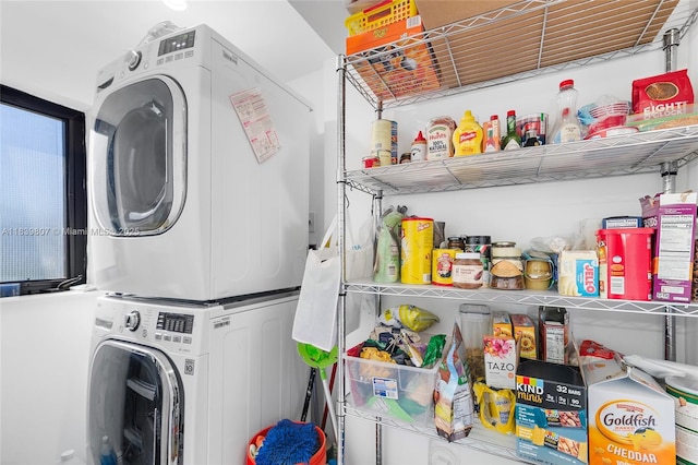 11420 SW 44th St, Miami, FL 33165 - laundry area featuring stacked washer / drying machine