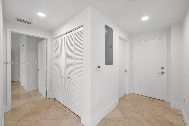 20 Calabria Ave Unit 505, Coral Gables, FL 33134 - hall with electric panel and recessed lighting