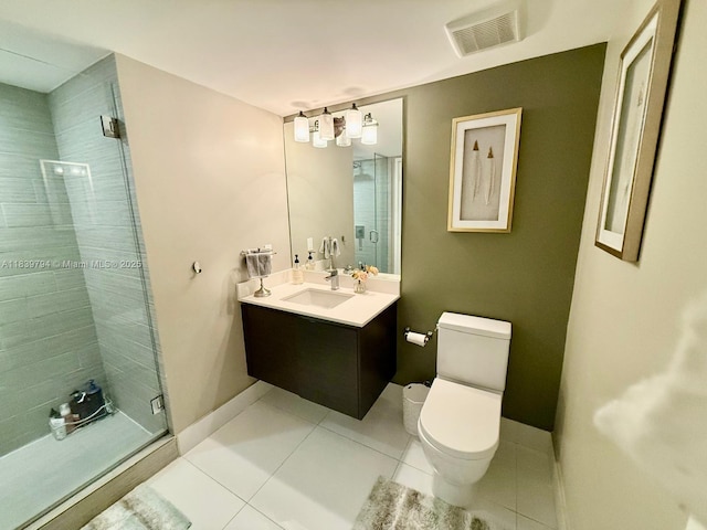300 Sunny Isles Blvd Unit 4-1806, Sunny Isles Beach, FL 33160 - bathroom featuring tile patterned floors, a stall shower, and vanity