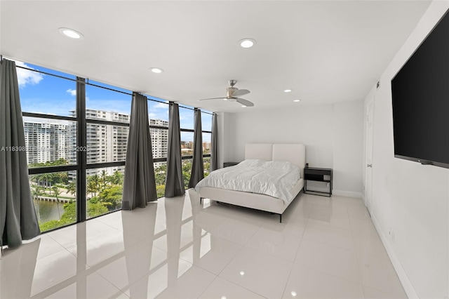 18181 NE 31st Ct Unit 1401, Aventura, FL 33160 - tiled bedroom featuring recessed lighting