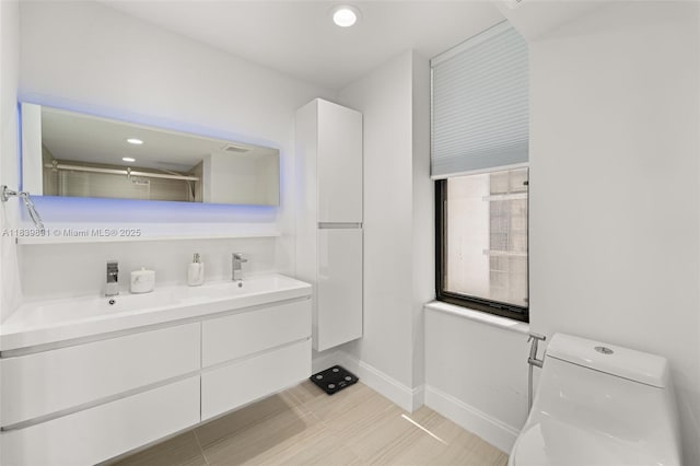 18181 NE 31st Ct Unit 1401, Aventura, FL 33160 - bathroom featuring double vanity and recessed lighting