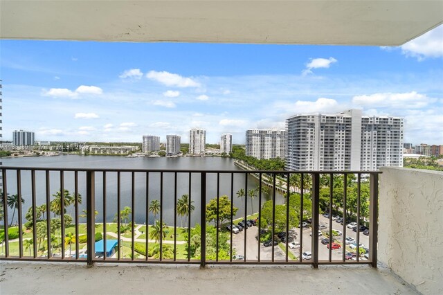 18181 NE 31st Ct Unit 1401, Aventura, FL 33160 - balcony with a water view and a city view