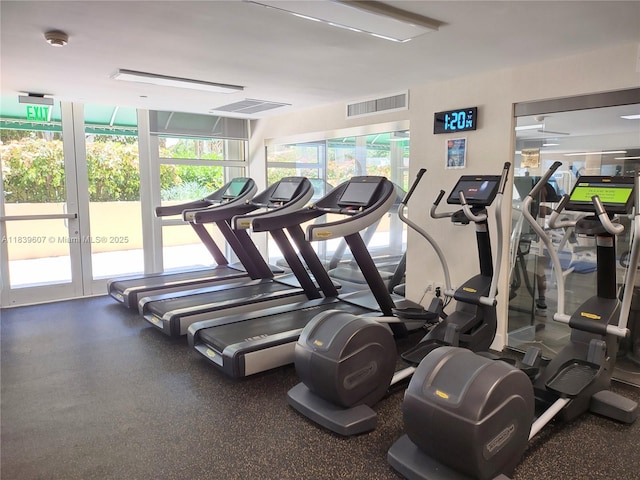 445 Grand Bay Dr Unit 601, Key Biscayne, FL 33149 - gym with french doors