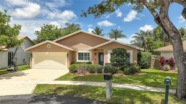 1710 SW 100th Ter, Davie, FL 33324 - ranch-style home featuring stucco siding, an attached garage, and concrete driveway