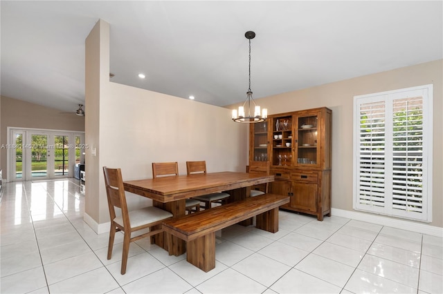 1710 SW 100th Ter, Davie, FL 33324 - dining area with a chandelier, healthy amount of natural light, light tile patterned floors, and recessed lighting