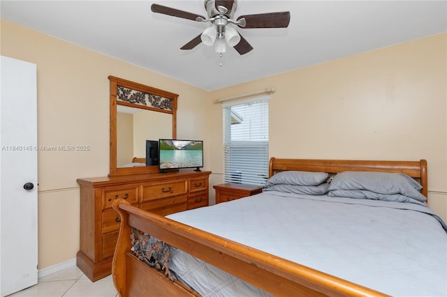 1710 SW 100th Ter, Davie, FL 33324 - bedroom with light tile patterned floors and ceiling fan