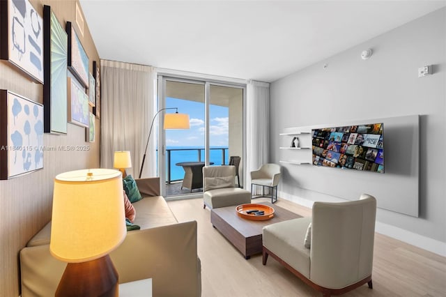 4111 S Ocean Dr Unit 2906, Hollywood, FL 33019 - living room featuring wood finished floors and floor to ceiling windows