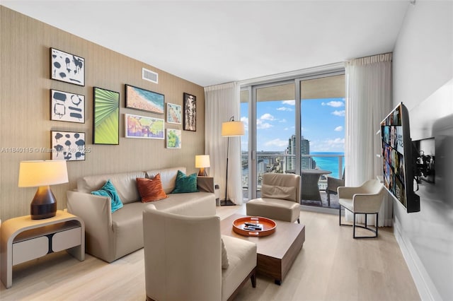 4111 S Ocean Dr Unit 2906, Hollywood, FL 33019 - living area with light wood-style floors and expansive windows