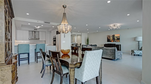 20201 E Country Club Dr Unit 1202, Aventura, FL 33180 - dining space with recessed lighting and a chandelier