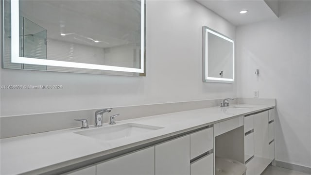 20201 E Country Club Dr Unit 1202, Aventura, FL 33180 - bathroom with double vanity and recessed lighting