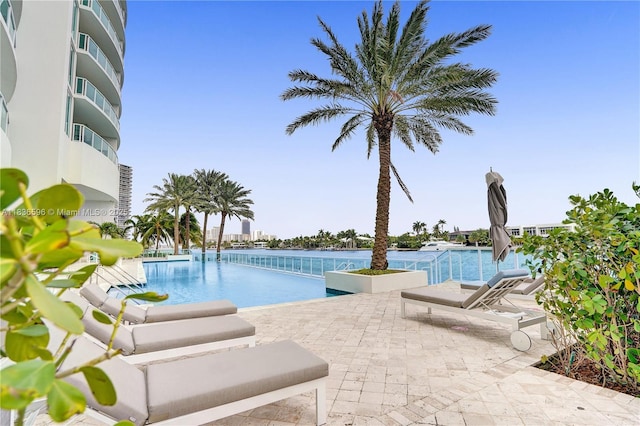 20201 E Country Club Dr Unit 1202, Aventura, FL 33180 - view of pool with an infinity pool and a patio