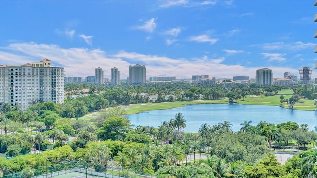 20201 E Country Club Dr Unit 1202, Aventura, FL 33180 - water view featuring city skyline and a tree filled landscape