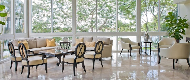 20201 E Country Club Dr Unit 1202, Aventura, FL 33180 - sunroom featuring marble tiled floors