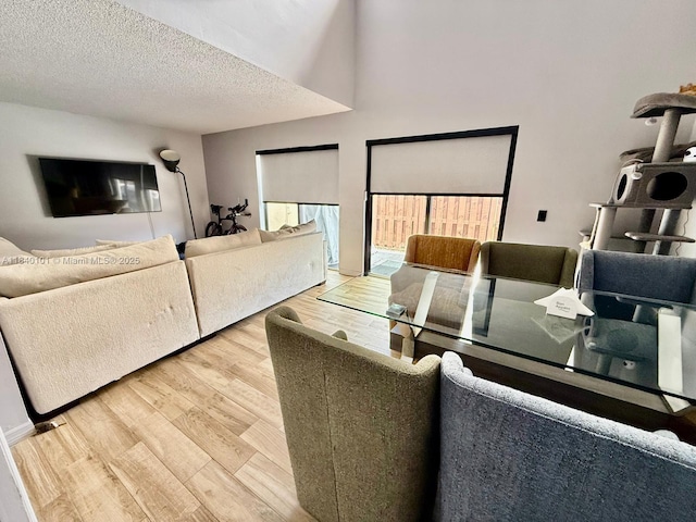 6169 NW 170th Ter, Hialeah, FL 33015 - living area featuring wood finished floors and a textured ceiling