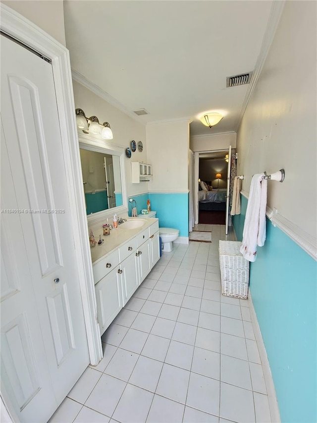 9057 SW 157th Path, Miami, FL 33196 - ensuite bathroom featuring crown molding, tile patterned floors, and vanity