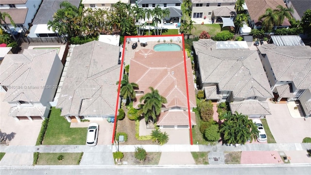 9057 SW 157th Path, Miami, FL 33196 - aerial perspective of suburban area with property boundaries highlighted