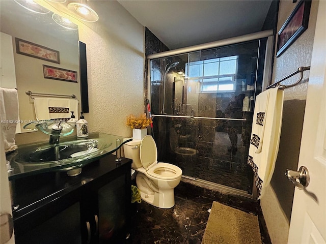 180 E 46th St, Hialeah, FL 33013 - full bathroom with vanity, a stall shower, and a textured wall