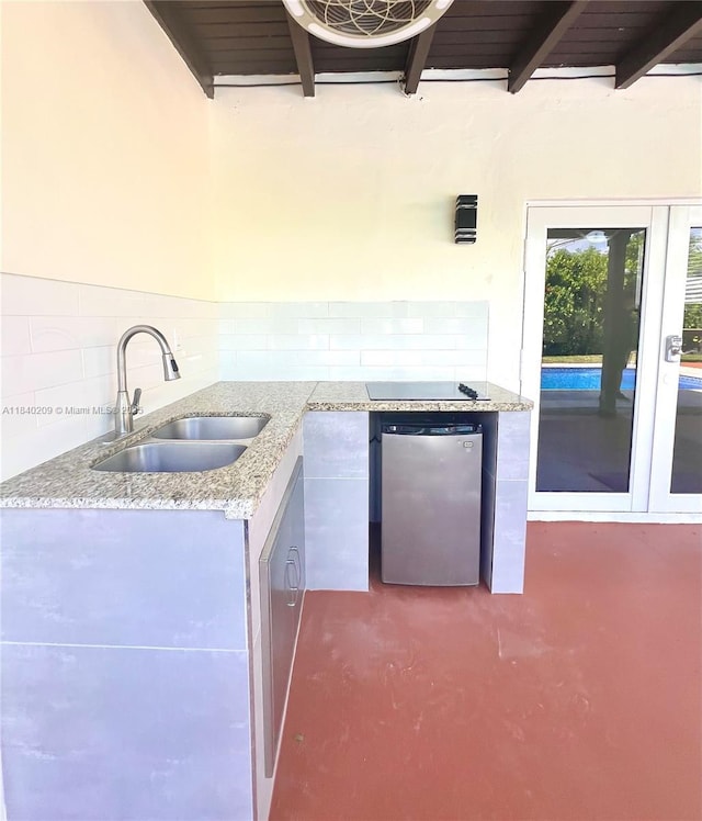 9130 SW 17th Ter, Miami, FL 33165 - view of patio / terrace with a sink and an outdoor kitchen