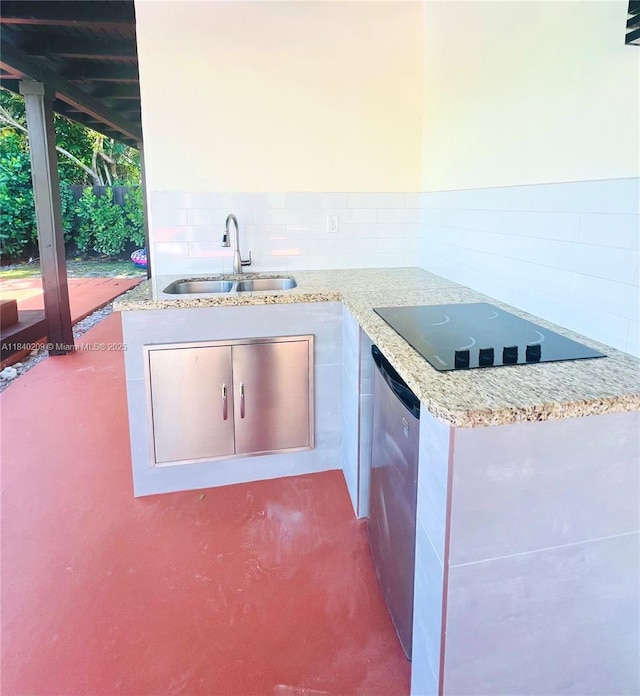 9130 SW 17th Ter, Miami, FL 33165 - view of patio with a sink and exterior kitchen