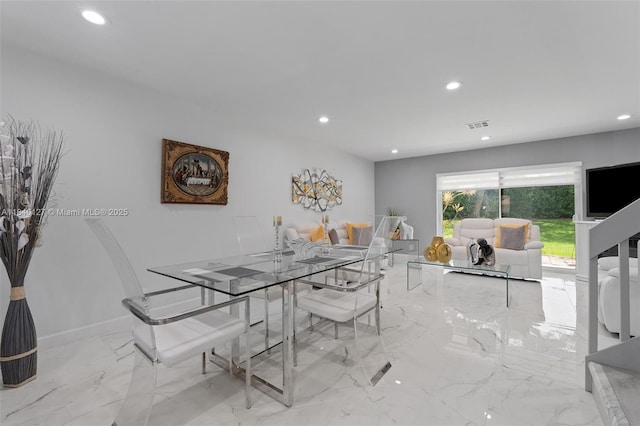 6348 Walk Cir, Boca Raton, FL 33433 - dining room featuring marble tiled floors and recessed lighting