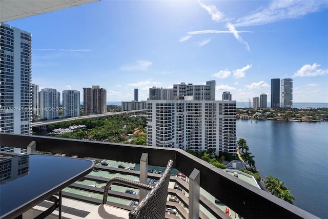 3530 Mystic Pointe Dr Unit 2014, Aventura, FL 33180 - balcony with a skyline view and a water view