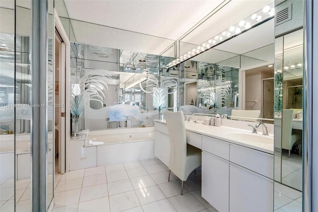 3530 Mystic Pointe Dr Unit 2014, Aventura, FL 33180 - bathroom with vanity, a bath, and tile patterned flooring