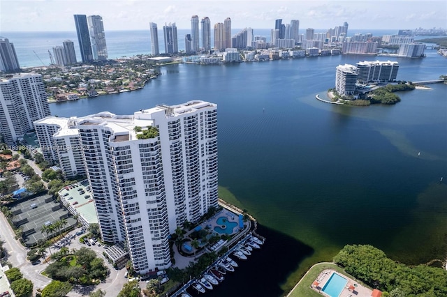 3530 Mystic Pointe Dr Unit 2014, Aventura, FL 33180 - bird's eye view of skyline and a nearby body of water