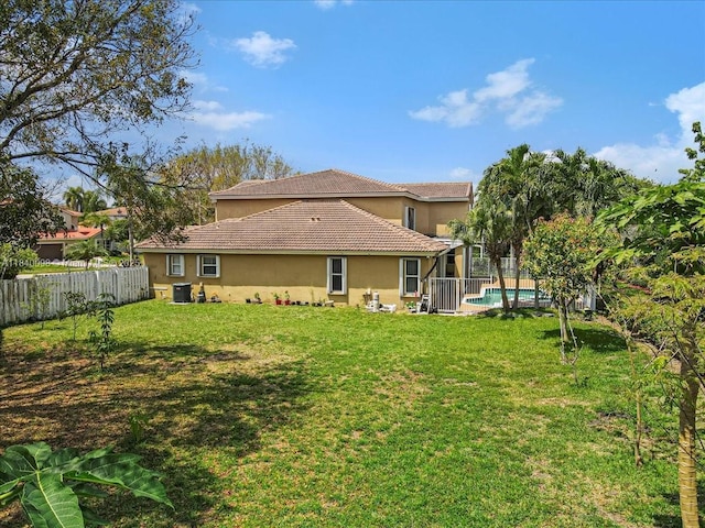13063 NW 11th Ct, Sunrise, FL 33323 - back of house featuring stucco siding, a fenced backyard, and a tile roof