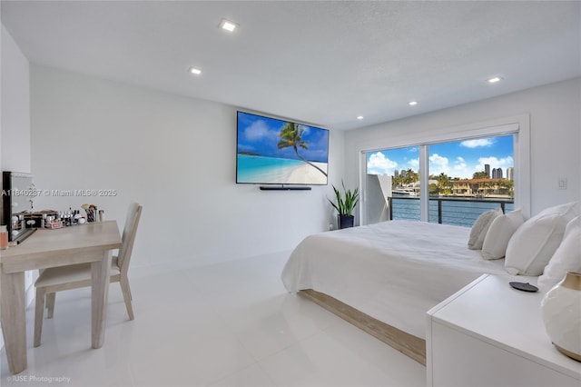 16479 NE 27th Pl Unit 16, North Miami Beach, FL 33160 - bedroom featuring access to exterior and recessed lighting