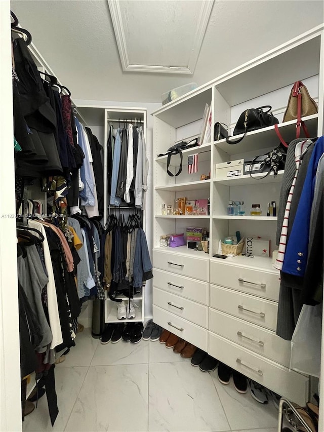 730 SE 34th Ave, Homestead, FL 33033 - walk in closet with marble finish floors and attic access