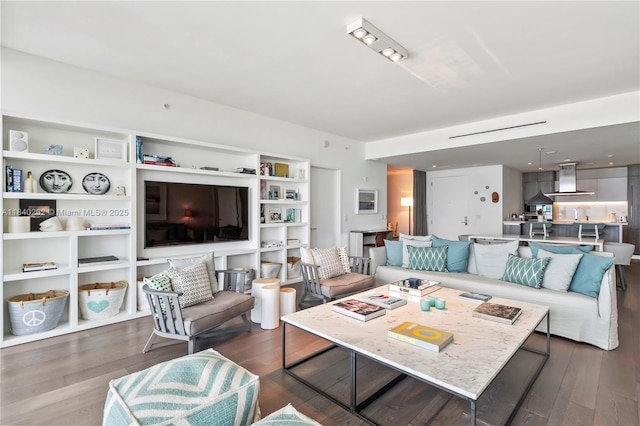 360 Ocean Dr Unit 704S, Key Biscayne, FL 33149 - living room featuring dark wood-style floors