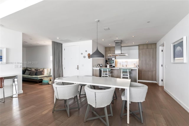360 Ocean Dr Unit 704S, Key Biscayne, FL 33149 - dining room featuring dark wood-type flooring and recessed lighting