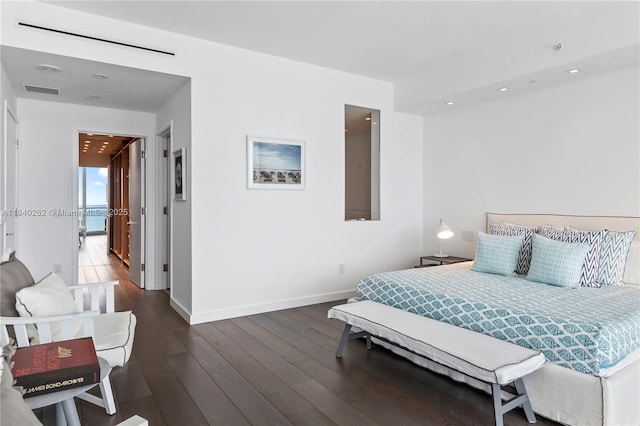 360 Ocean Dr Unit 704S, Key Biscayne, FL 33149 - bedroom with dark wood-style floors and recessed lighting