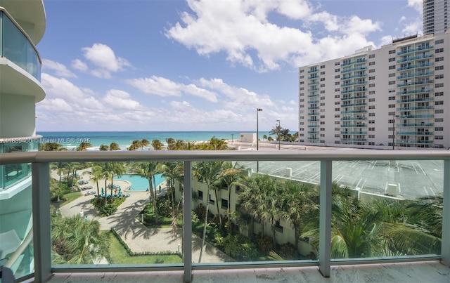 3801 S Ocean Dr Unit 5L, Hollywood, FL 33019 - balcony featuring a water view and view of pool