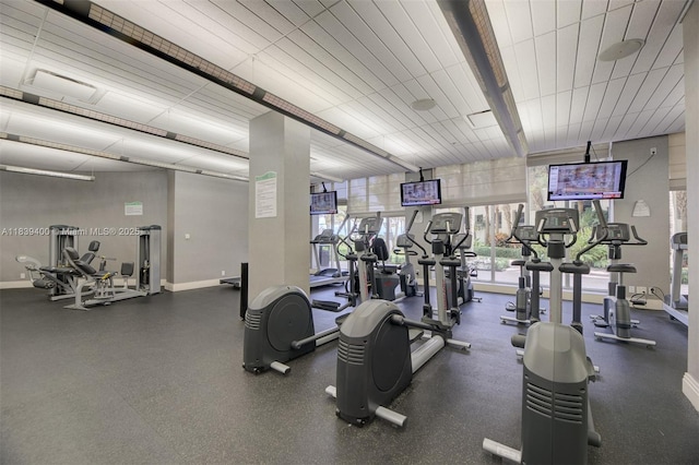 3801 S Ocean Dr Unit 5L, Hollywood, FL 33019 - exercise room featuring baseboards