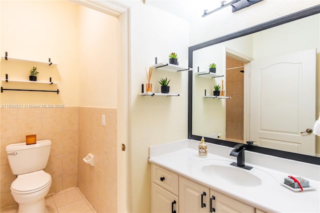 11647 NE 18th Dr Unit 11647, North Miami, FL 33181 - bathroom with vanity, tile patterned flooring, and tile walls