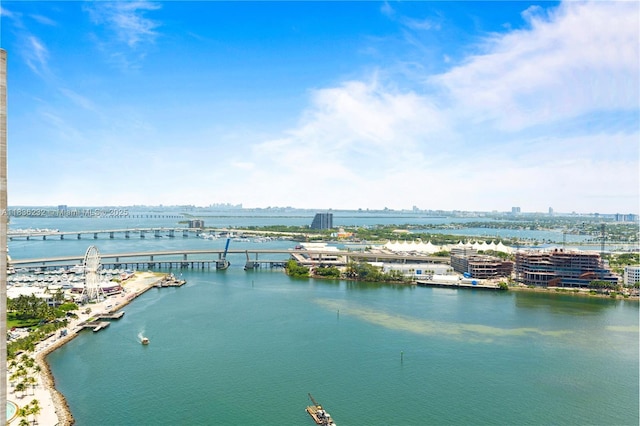 335 S Biscayne Blvd Unit 3410, Miami, FL 33131 - water view with a notable bridge and nearby urban area