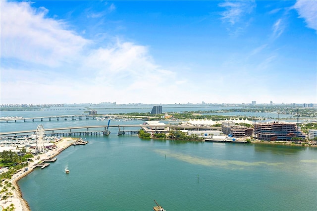 335 S Biscayne Blvd Unit 3410, Miami, FL 33131 - water view featuring a notable bridge and nearby urban area