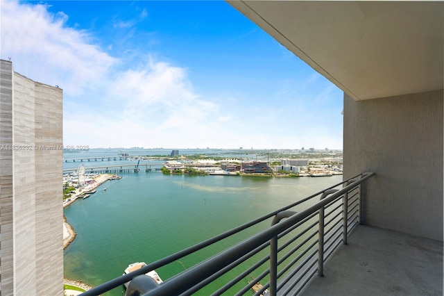 335 S Biscayne Blvd Unit 3410, Miami, FL 33131 - balcony featuring a water view