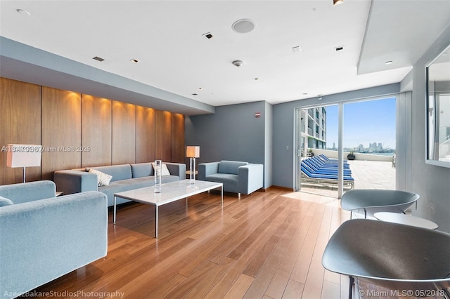 335 S Biscayne Blvd Unit 3410, Miami, FL 33131 - living area featuring wood finished floors