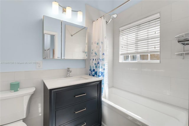 2919 Coconut Ave Unit 1, Miami, FL 33133 - full bath featuring shower / bath combo, vanity, and tile walls