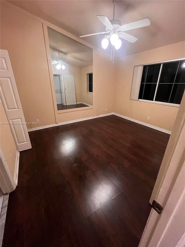 4041 NW 84th Ter Unit 4041, Sunrise, FL 33351 - empty room with ceiling fan, wood finished floors, and vaulted ceiling