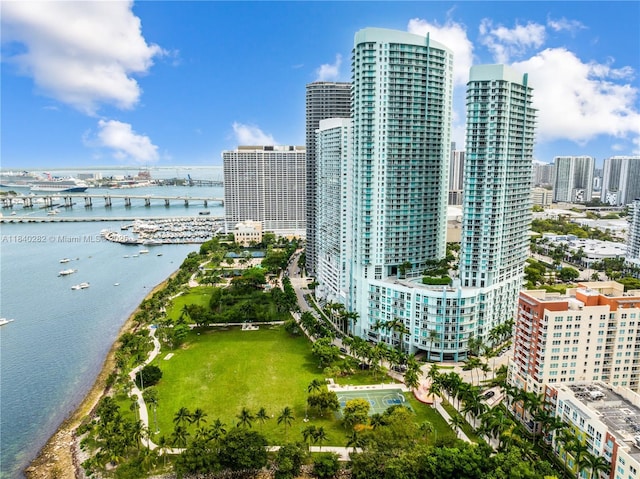 1900 N Bayshore Dr Unit 3715, Miami, FL 33132 - drone / aerial view of city skyline and a large body of water
