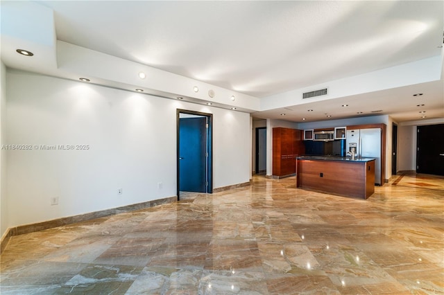 1900 N Bayshore Dr Unit 3715, Miami, FL 33132 - unfurnished living room with recessed lighting and light marble finish floors