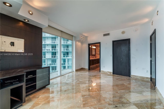 1900 N Bayshore Dr Unit 3715, Miami, FL 33132 - unfurnished living room with light marble finish flooring