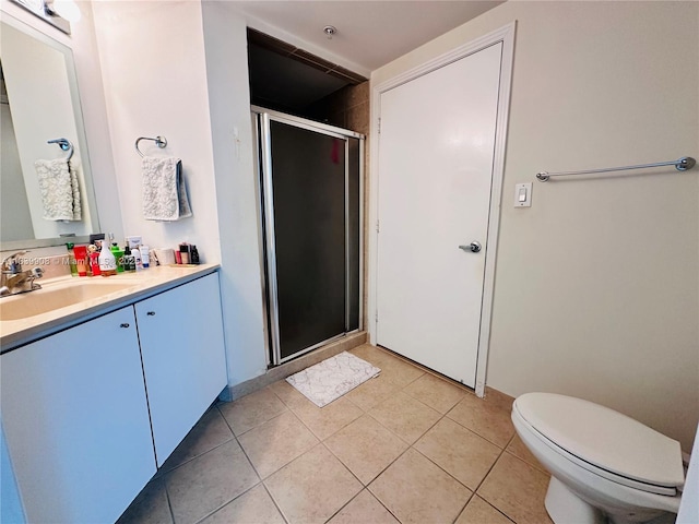 9066 SW 73rd Ct Unit 1409, Miami, FL 33156 - full bath featuring vanity, a shower stall, and tile patterned flooring