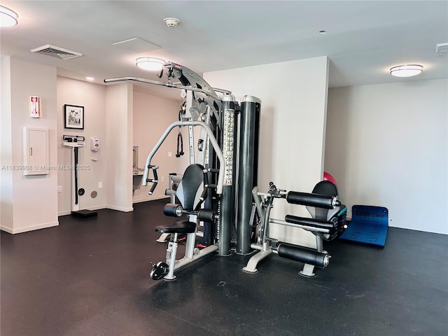 9066 SW 73rd Ct Unit 1409, Miami, FL 33156 - workout area with baseboards