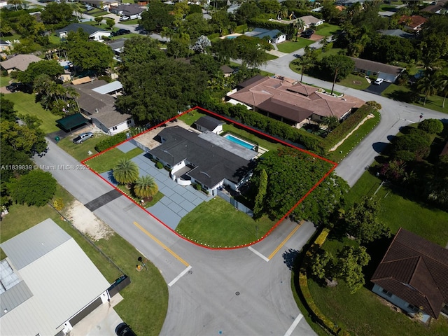 10860 SW 116th St, Miami, FL 33176 - aerial view of residential area featuring property parcel outlined