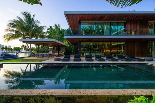 126 W San Marino Dr, Miami Beach, FL 33139 - outdoor pool with a patio area and a water view