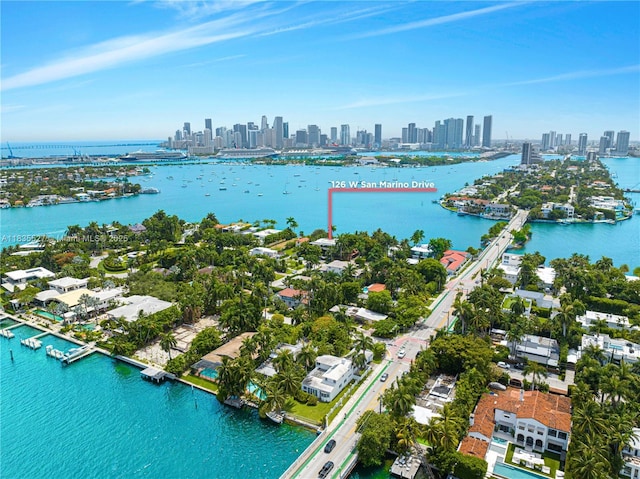 126 W San Marino Dr, Miami Beach, FL 33139 - bird's eye view of city skyline, a large body of water, and a notable bridge